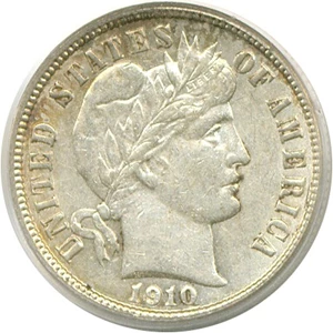 image for: 1910-S 10c PCGS AU53