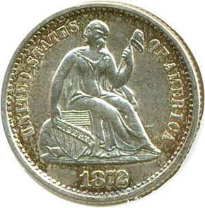 image for: 1872-S H10c DGS AU53 Mintmark Above (Lightly Cleaned)