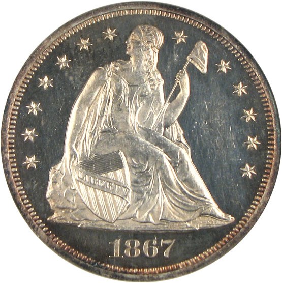 image for: 1867 $1  NGC/CAC Proof 63 Cameo