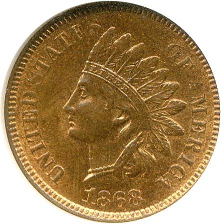 image for: 1868 1c  NGC MS64 RB