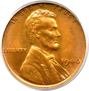 image for: 1940-D 1c PCGS MS67 RD