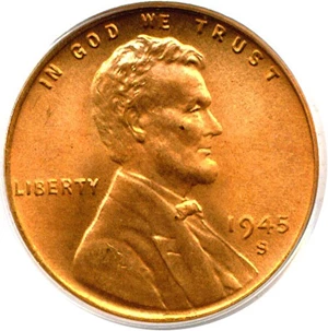 image for: 1945-S 1c PCGS MS67 RD