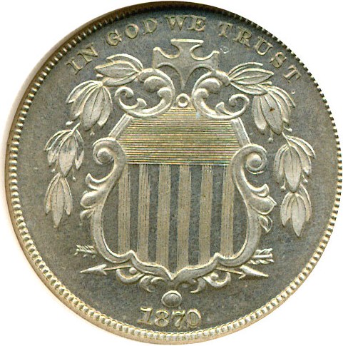 image for: 1870 5c  NGC Proof 64