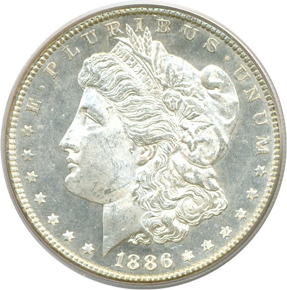 image for: 1886 $1  PCGS MS63 PL