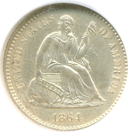 image for: 1864 H10c  NGC MS64