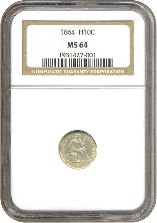 image for: 1864 H10c  NGC MS64