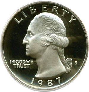 image for: 1987-S 25c PCGS Proof 69 DCameo
