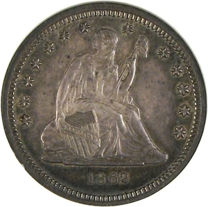 image for: 1862 25c NGC MS62
