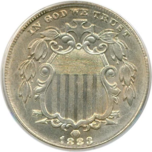 image for: 1883 5c Shield PCGS MS65