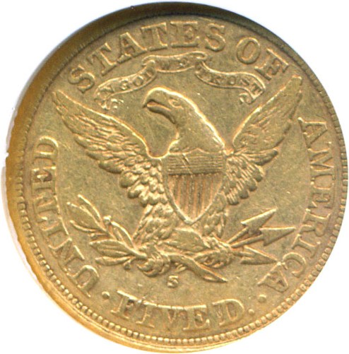 image for: 1869-S $5  NGC XF40 