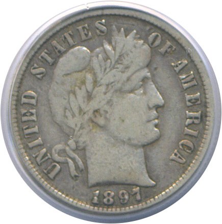 image for: 1897-S 10c  PCGS VF20