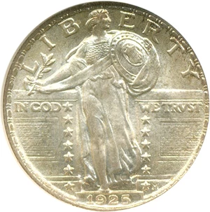 image for: 1925 25c NGC MS66 FH