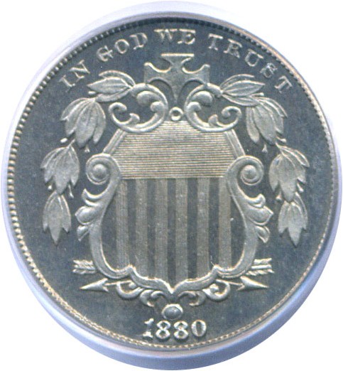 image for: 1880 5c  PCGS/CAC Proof 66 Cameo