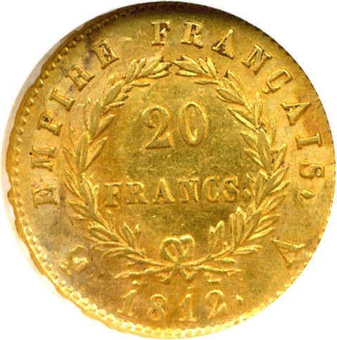 image for: France: 1812-A 20 Fr  NGC MS61 (KM-695.1)