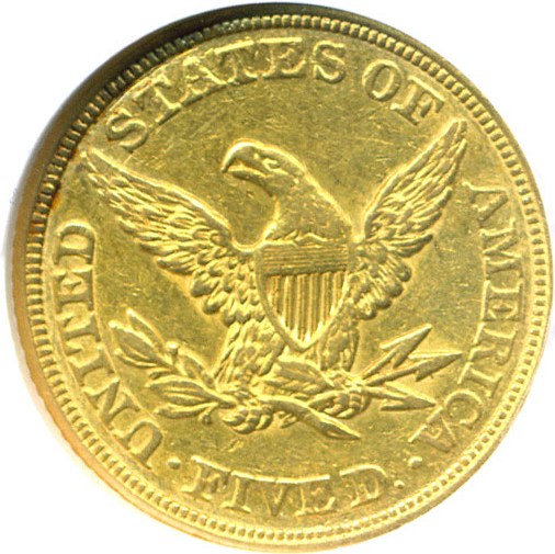 image for: 1850 $5  NGC AU53 