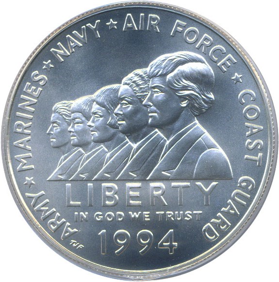 image for: 1994-W $1 Women in the Military PCGS MS69 