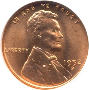 image for: 1952-D 1c NGC MS66 RD