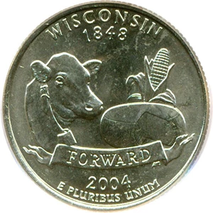 image for: 2004-D 25c Wisconsin - Extra Leaf Low PCGS MS65
