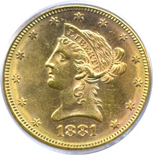 image for: 1881-S $10 PCGS MS62