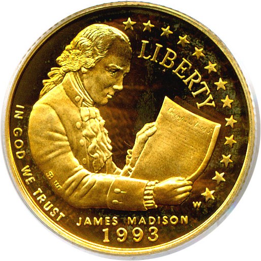 image for: 1993-W $5 Madison PCGS Proof 69 DCameo