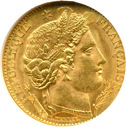 image for: France: 1899-A 10 Fr Ceres Head  NGC MS65