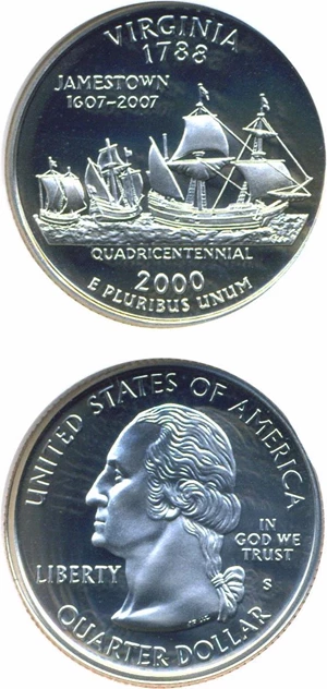 image for: 2000-S 25c Virginia NGC Proof 70 UCameo