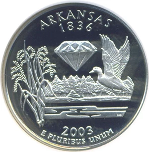 image for: 2003-S 25c Arkansas NGC Proof 70 UCameo