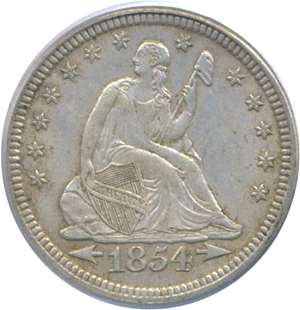 image for: 1854 25c Arrows PCGS AU58
