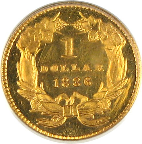 image for: 1886 G$1  PCGS Proof 64