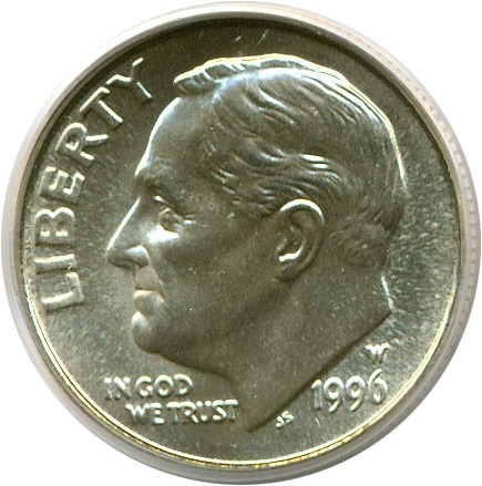 image for: 1996-W 10c  PCGS MS67 FB