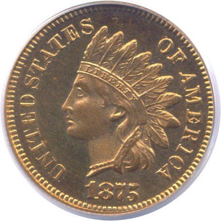 image for: 1875 1c  PCGS/CAC Proof 64 RD