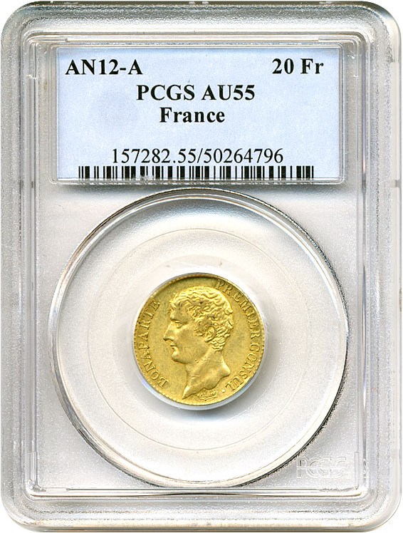 image for: France: AN-12-A 20 Fr  PCGS AU55 (KM-661)