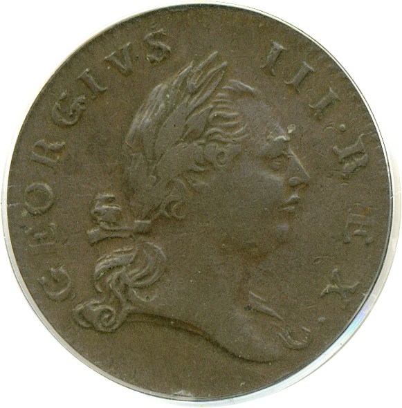 image for: 1773 1/2 P Virginia, No Period PCGS XF45