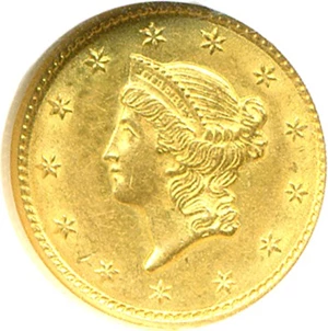 image for: 1853 G$1 NGC MS61