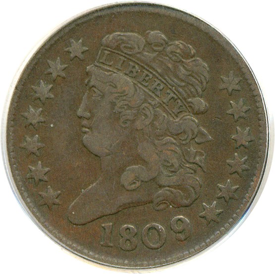 image for: 1809/6 1/2c  PCGS VF35