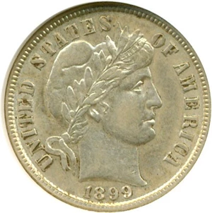 image for: 1899-S 10c ANACS AU55