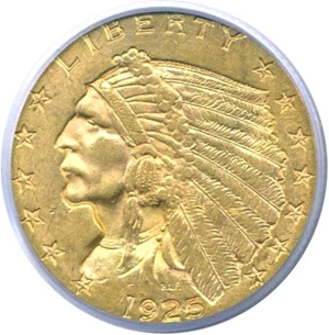 image for: 1925-D $2 1/2 PCGS MS61