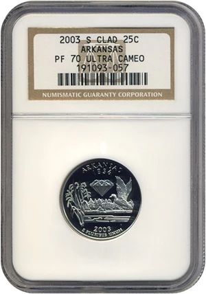 image for: 2003-S 25c Arkansas NGC Proof 70 UCameo