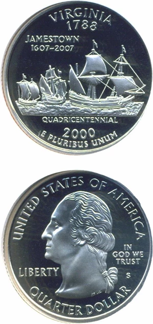 image for: 2000-S 25c Virginia NGC Proof 70 UCameo