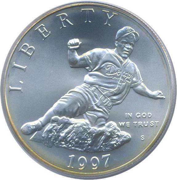 image for: 1997-S $1 Jackie Robinson PCGS MS68 