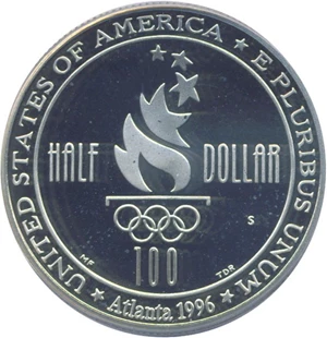 image for: 1996-S 50c Olympic Swimming PCGS Proof 68 DCameo