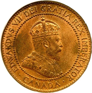 image for: Canada: 1909 1c DGS MS60 RB (Lightly Cleaned)