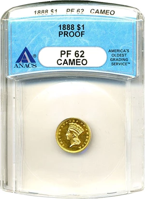 image for: 1888 G$1 ANACS Proof 62 Cameo