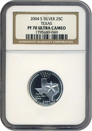 image for: 2004-S 25c Texas-Silver NGC Proof 70 UCameo