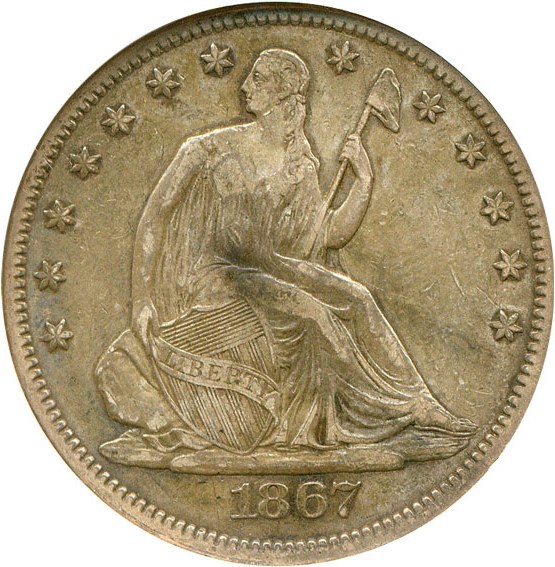 image for: 1867 50c  NGC VF30 