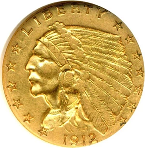 image for: 1912 $2 1/2 NGC AU58