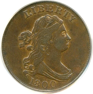 image for: 1800 1/2c PCGS AU53 BN