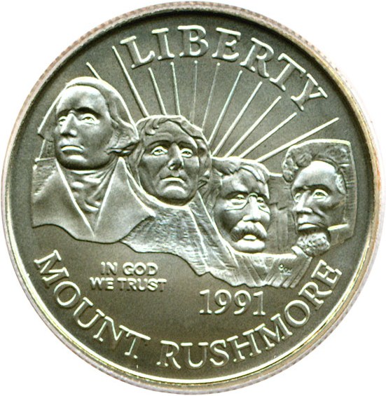 image for: 1991-D 50c Mt. Rushmore PCGS MS69 