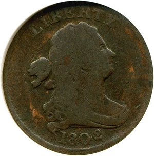 image for: 1802/O 1/2c DGS Good-6 Reverse 1802