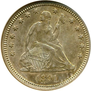 image for: 1891-O 25c ANACS MS63